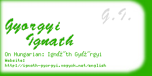 gyorgyi ignath business card